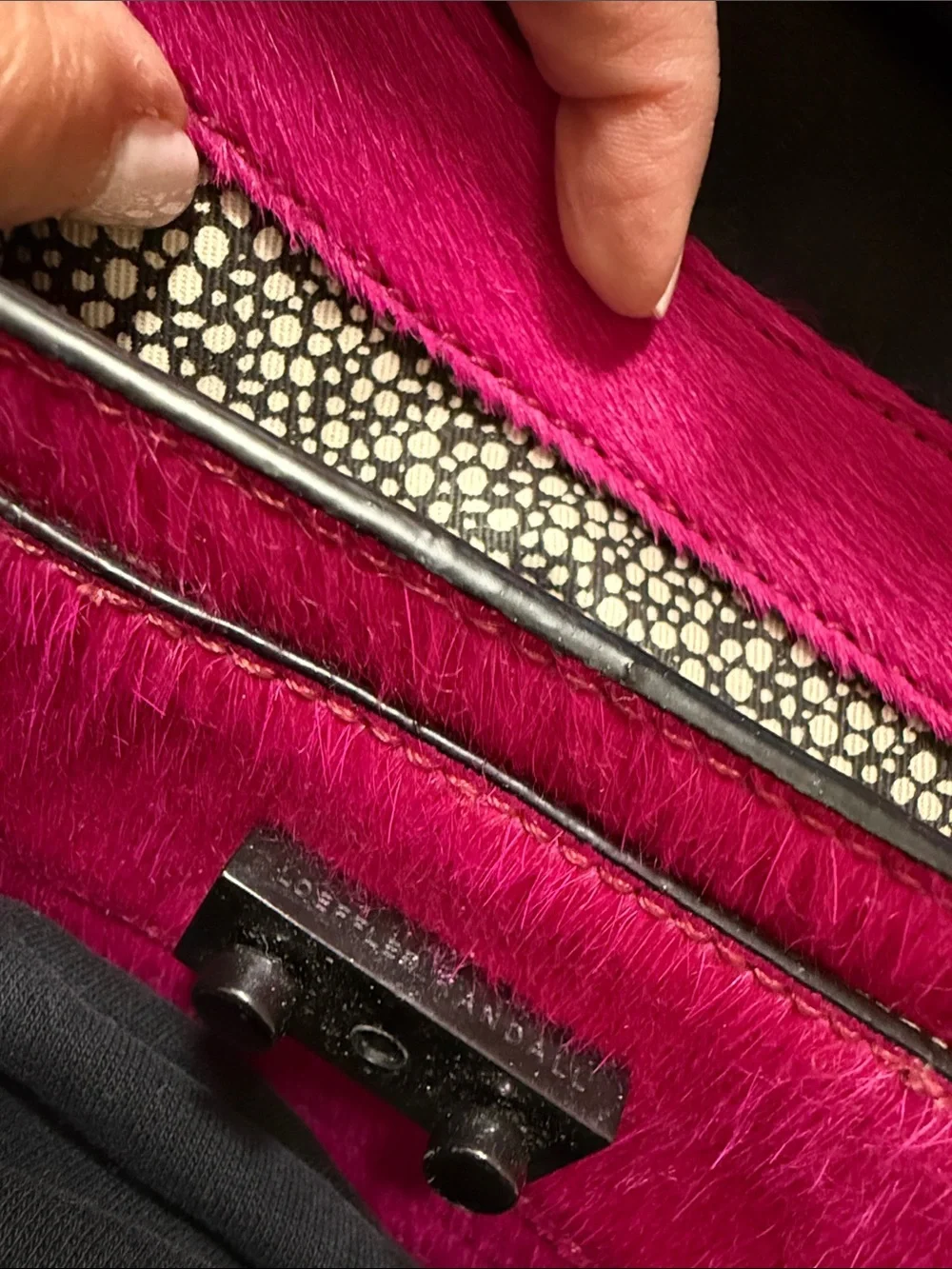 Loeffler Randall Hot Pink Pony Hair Crossbody Shoulder Bag